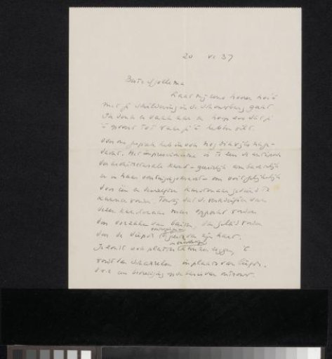 Letter to Joop Sjollema