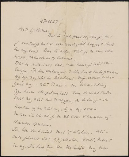Letter to Joop Sjollema