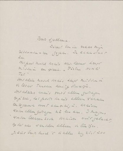Letter to Joop Sjollema