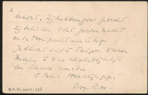 Postcard to Joop Sjollema