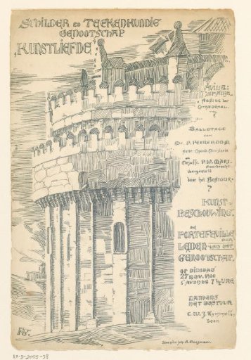 Invitation of the Painter and Drawing Society "Kunstliefde" for an art viewing, 27 November 1900