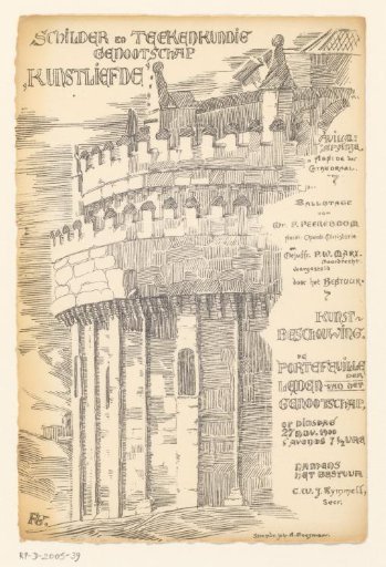 Invitation of the Painter and Drawing Society "Kunstliefde" for an art viewing, 27 November 1900