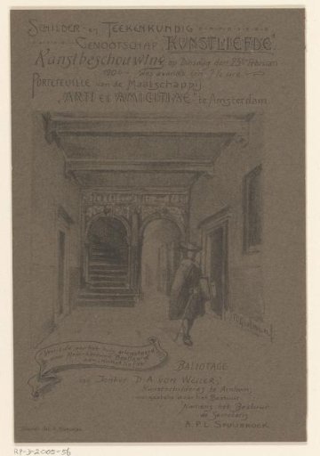 Invitation of the Painter and Drawing Society "Kunstliefde" for an art viewing, 23 February 1904