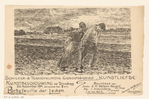 Invitation of the Painter and Drawing Society "Kunstliefde" for an art viewing, 26 November 1901