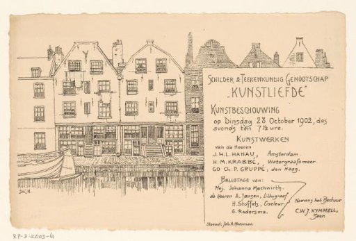 Invitation of the Painter and Drawing Society "Kunstliefde" for an art viewing, 28 October 1902