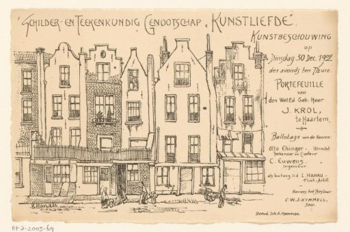 Invitation of the Painter and Drawing Society "Kunstliefde" for an art viewing, 30 December 1902