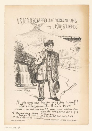 Invitation of the Painter and Drawing Society "Kunstliefde" for a meeting, 8 July 1905