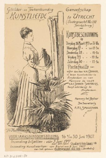 Invitation of the Painter and Drawing Society "Kunstliefde" for an art viewing, 26-30 March 1907