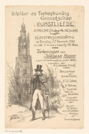 Invitation of the Painter and Drawing Society "Kunstliefde" for an art viewing, 27 December 1910