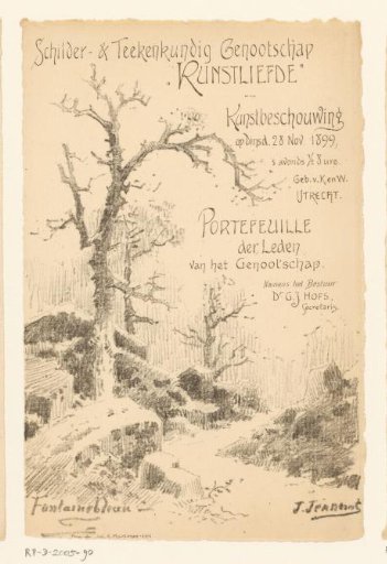 Invitation of the Painter and Drawing Society "Kunstliefde" for an art viewing, 28 November 1899