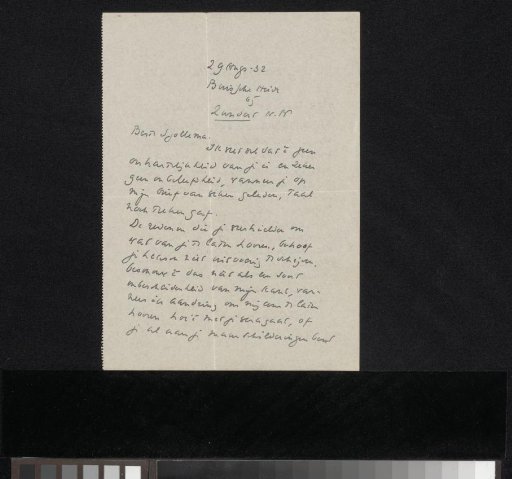 Letter to Joop Sjollema