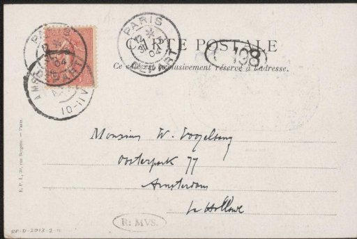 Postcard to Willem Vogelsang