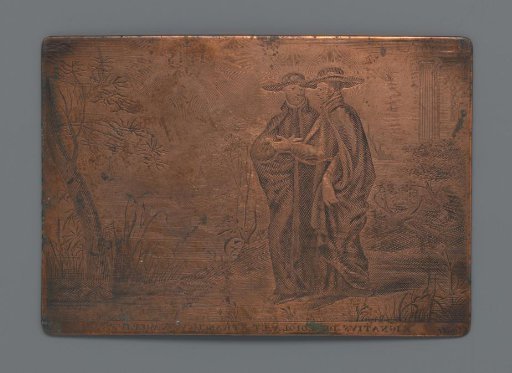 Copperplate with Saints Ignatius of Loyola and Francis Xavier