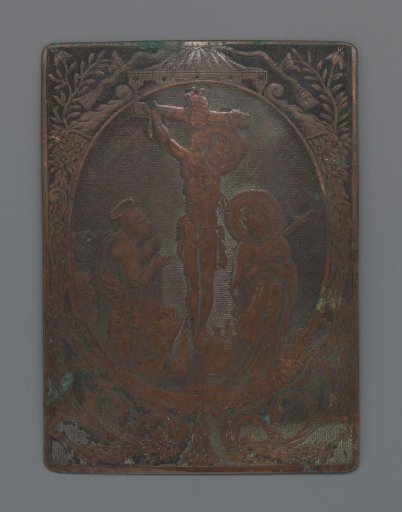 Copper plate with the Crucifixion