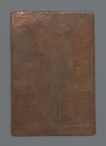 Copper plate with Saint Benedict