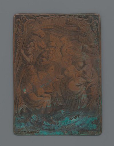 Copper plate with the Adoration of the Magi