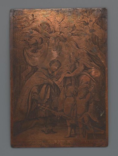 Copperplate with Saint Norbert of Xanten