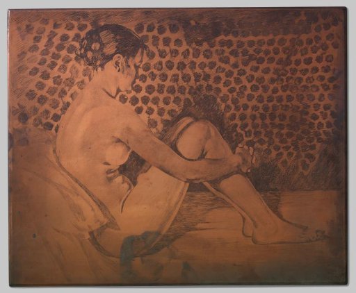 Nude, Sitting on a Divan with Knees Drawn Up