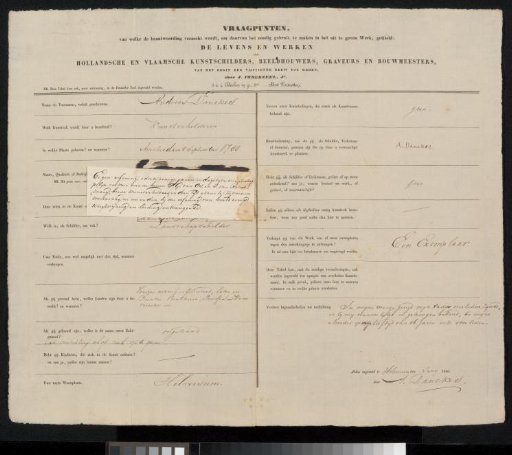 Questionnaire filled out by Andreas Danekes