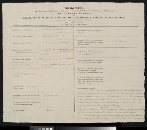 Questionnaire filled out by Ezechiel Davidson