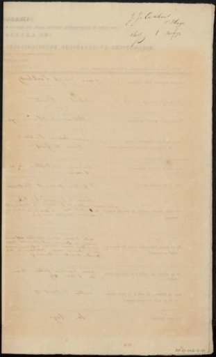Questionnaire filled out by Jacob Joseph Eeckhout