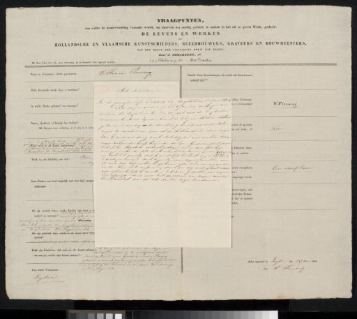 Questionnaire filled out by William Fleming