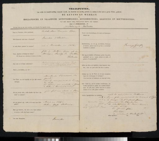 Questionnaire filled in by Fanny Geefs-Corr