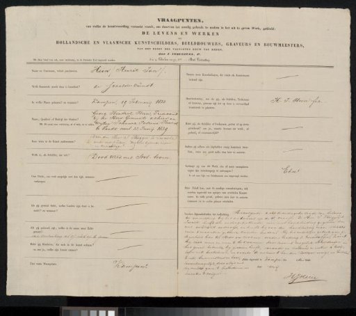 Questionnaire Filled Out by Hendrik Jan Hein