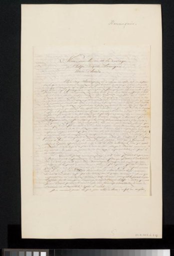 Manuscript concerning Philippe Auguster Hennequin