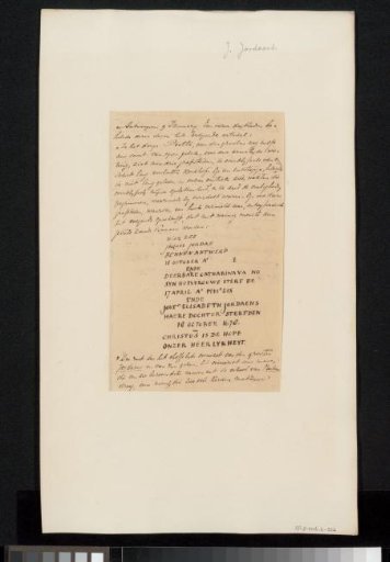 Manuscript concerning Jacques Jordaens