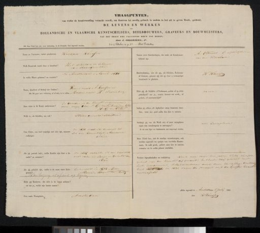 Questionnaire filled out by Kasparus Karsen
