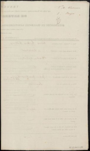 Questionnaire filled in by Frederik Marinus Kruseman