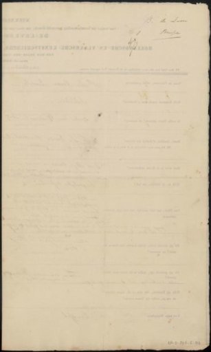 Questionnaire filled out by Basile de Loose