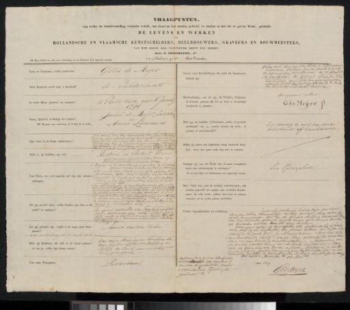 Questionnaire Filled Out by Gillis de Meijer