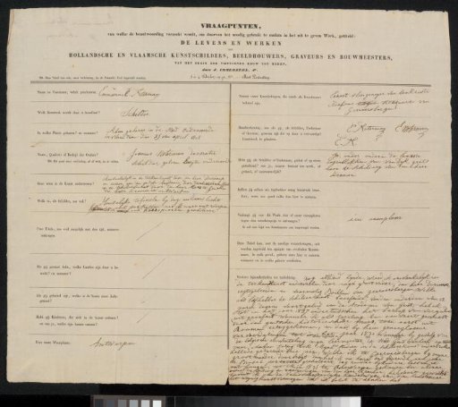 Questionnaire Filled Out by Emanuel Noterman