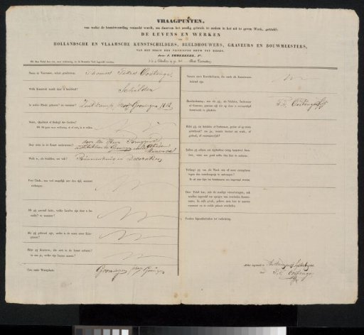 Questionnaire Filled Out by Thomas Teekes Oostenga
