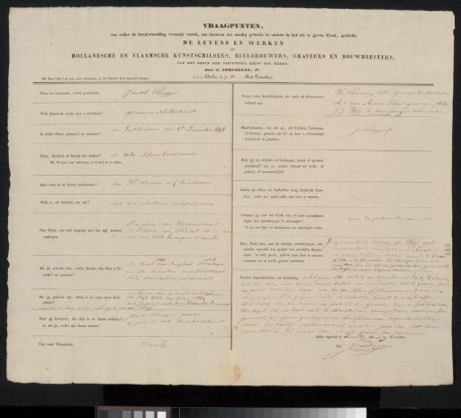 Questionnaire filled out by Jacob Plügger