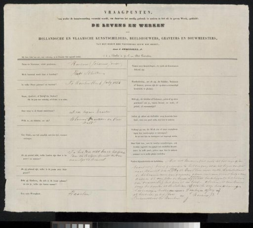 Questionnaire Filled Out by Johannes Reekers (II)