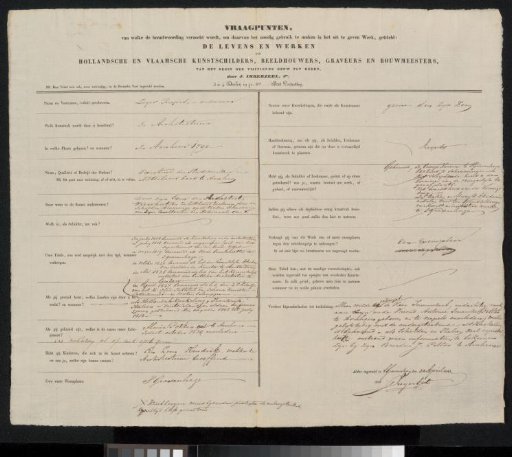 Questionnaire filled out by Zeger Reijers (architect)