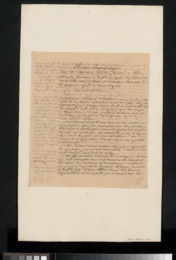 Manuscript concerning Jacques Albert Sénave