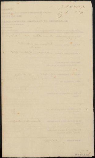 Questionnaire Filled Out by Joannes Petrus Antonius Verschuylen