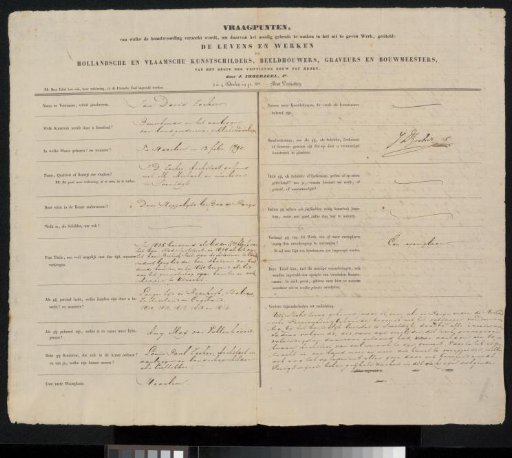 Questionnaire filled out by Johan David Zocher