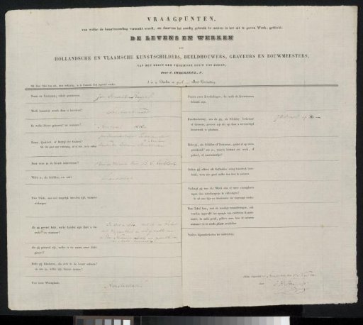 Questionnaire filled out by Jan Hendrik Breijer (II)