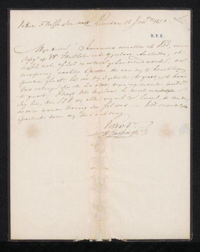 Letter to Frans Buffa and Sons