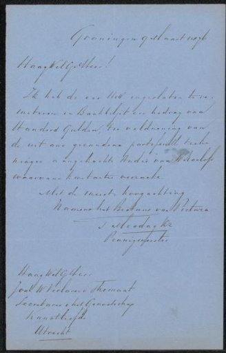 Letter to Pieter Verloren van Themaat