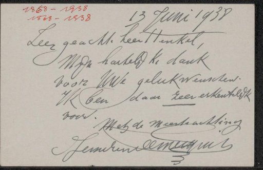 Letter to Max Dittmar Henkel