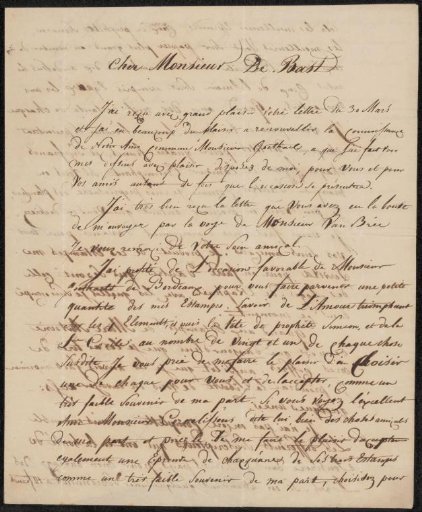 Letter to Liévin Amand Marie De Bast