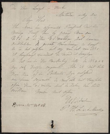 Letter to Mrs. Adriaan Pietersz. Loosjes, widow