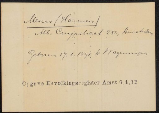 Note concerning Harmen Meurs