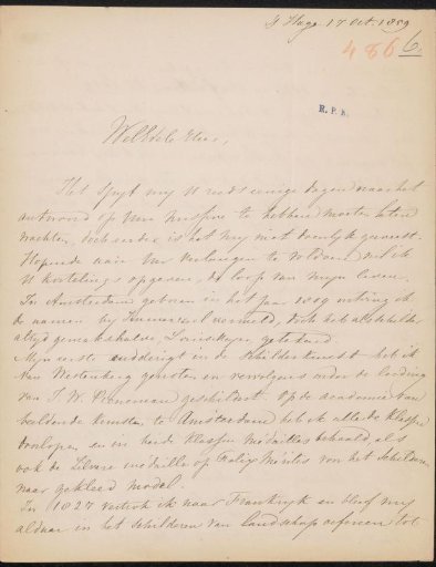 Letter to Christiaan Kramm